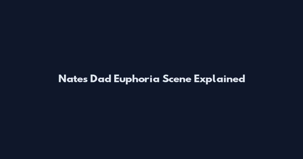 Nate's Dad Euphoria Scene Explained