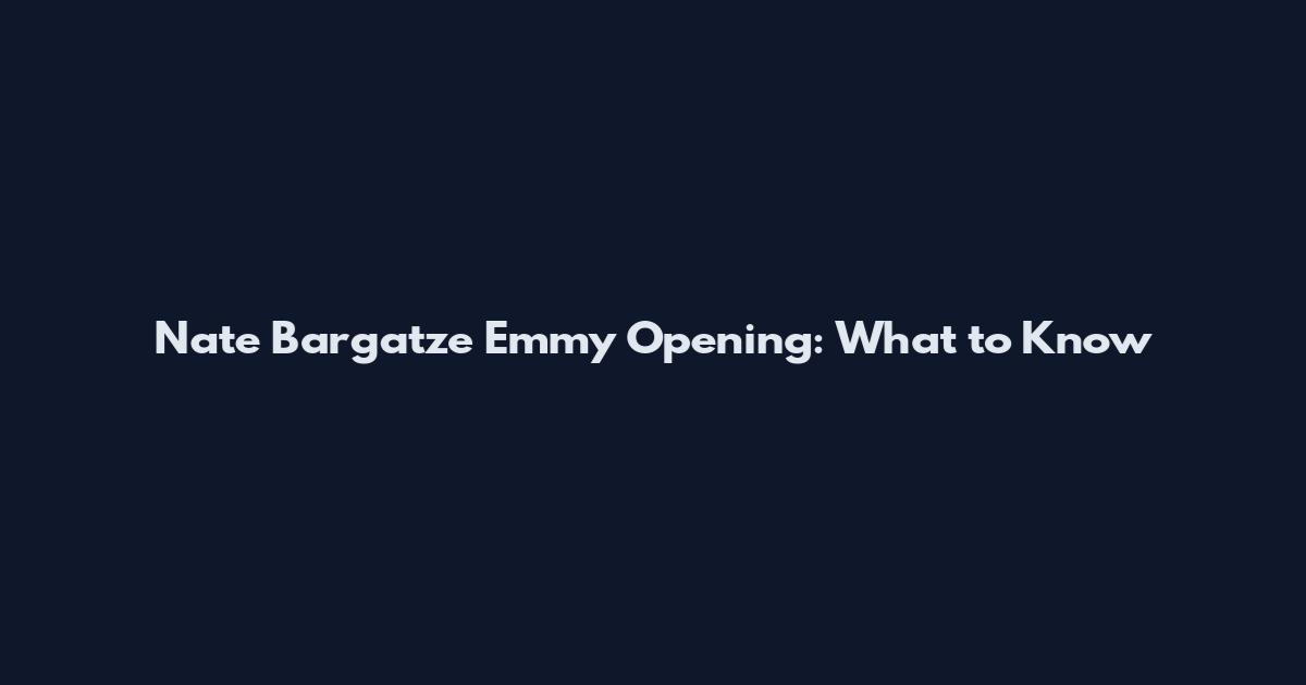 Nate Bargatze Emmy Opening: What to Know