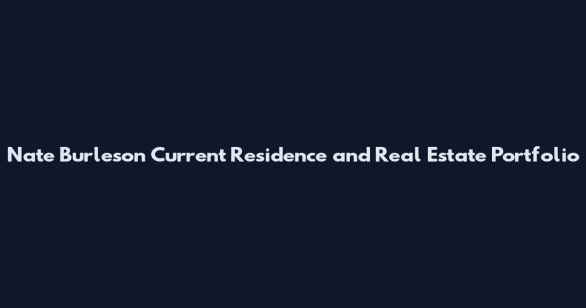 Nate Burleson Current Residence and Real Estate Portfolio