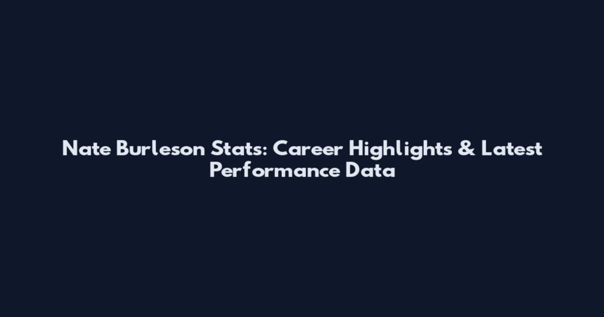 Nate Burleson Stats: Career Highlights & Latest Performance Data