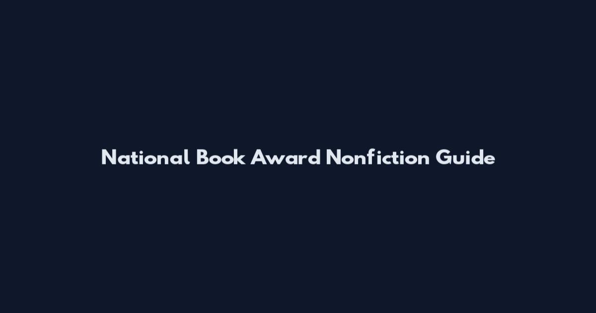 National Book Award Nonfiction Guide