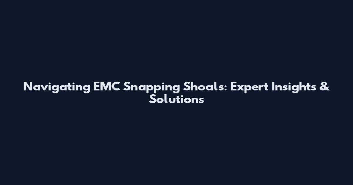 Navigating EMC Snapping Shoals: Expert Insights & Solutions