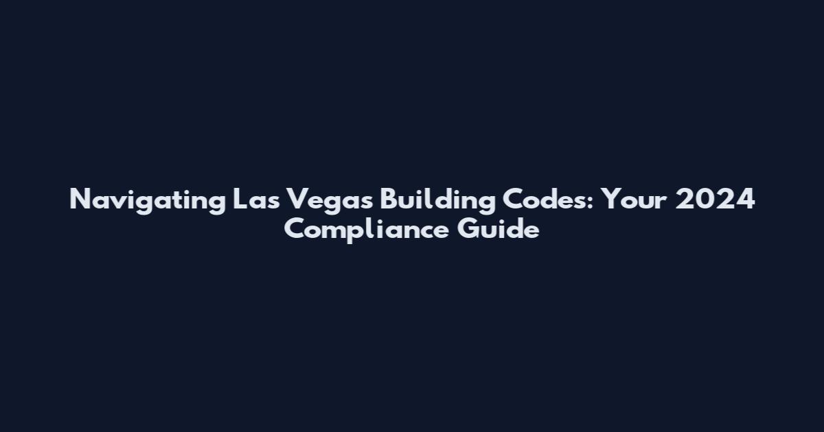 Navigating Las Vegas Building Codes: Your 2024 Compliance Guide