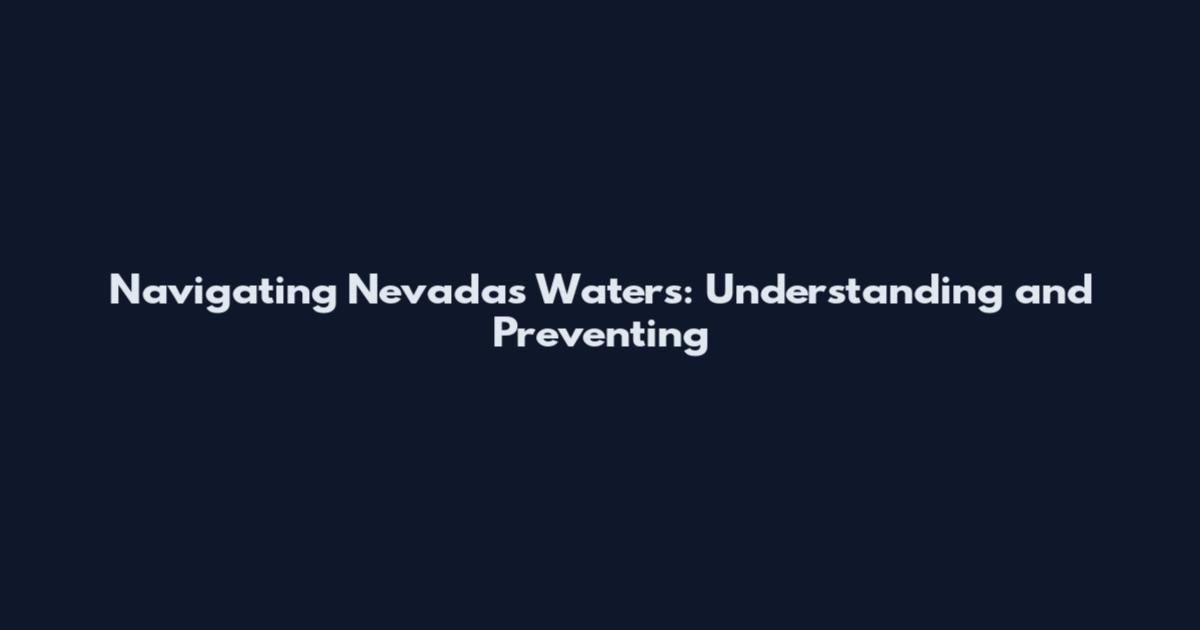Navigating Nevada's Waters: Understanding and Preventing
