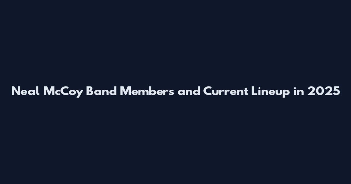 Neal McCoy Band Members and Current Lineup in 2025