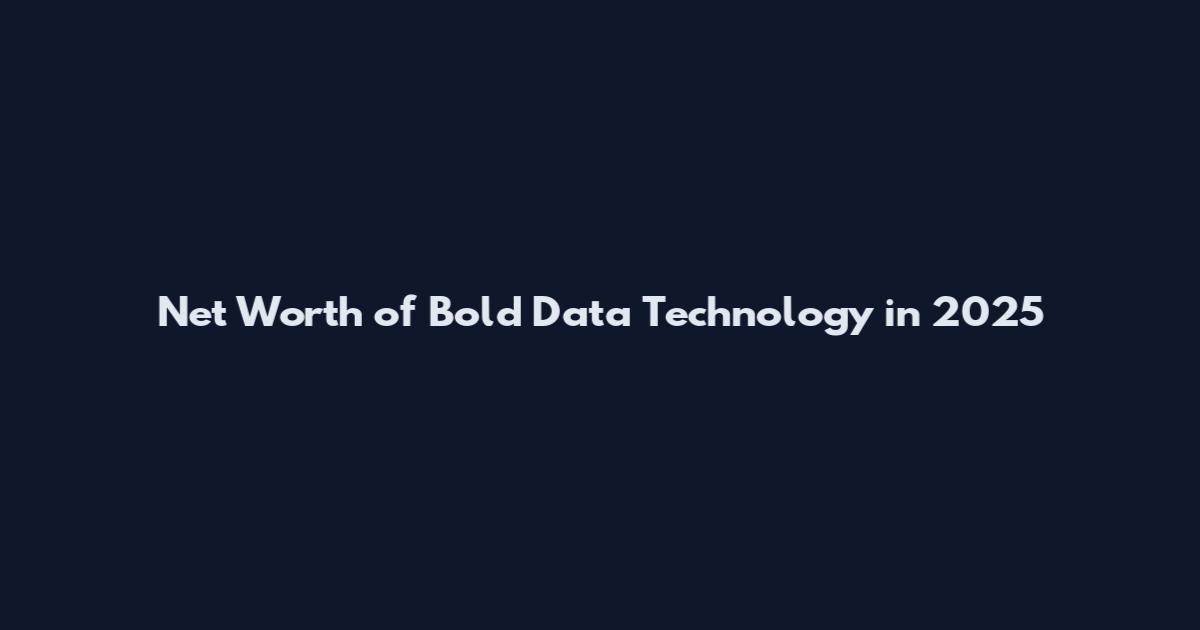 Net Worth of Bold Data Technology in 2025