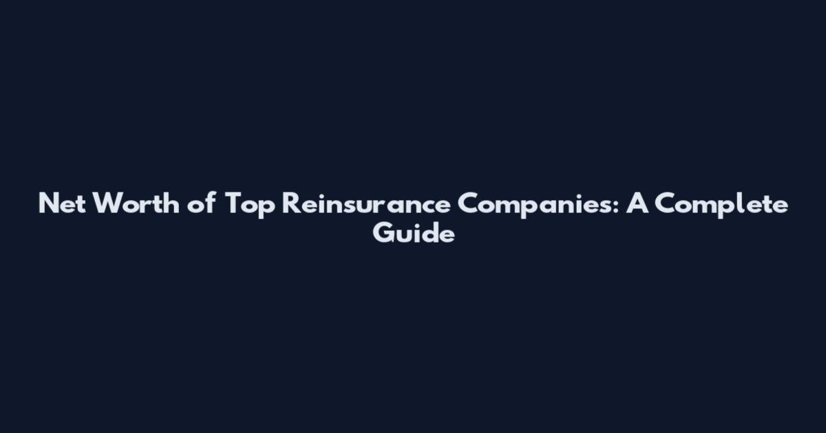 Net Worth of Top Reinsurance Companies: A Complete Guide