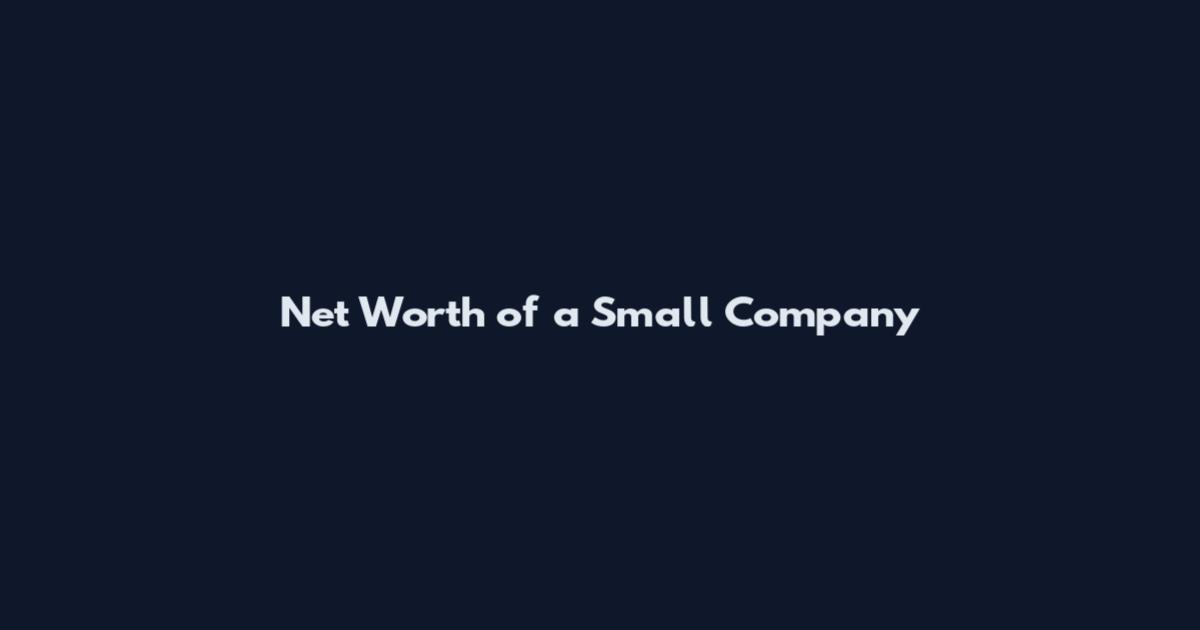 Net Worth of a Small Company