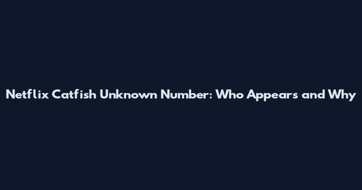 Netflix Catfish Unknown Number: Who Appears and Why