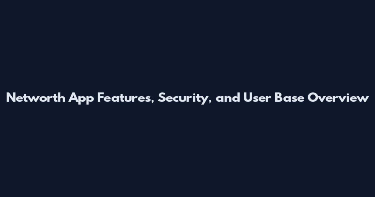 Networth App Features, Security, and User Base Overview