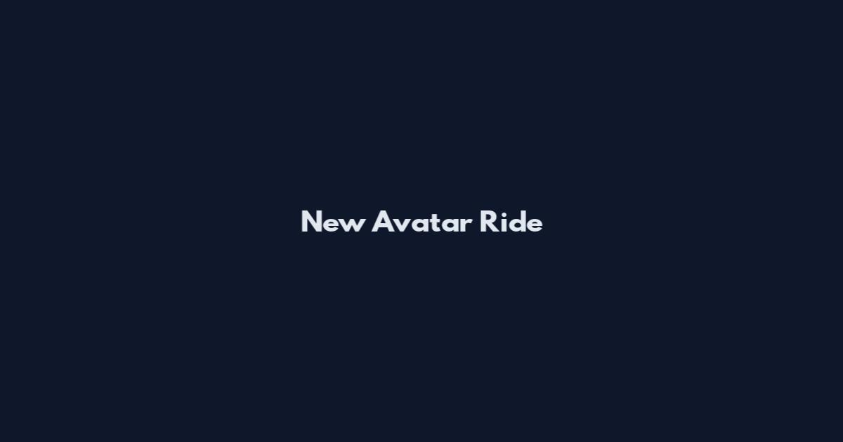 New Avatar Ride
