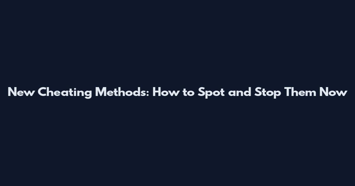 New Cheating Methods: How to Spot and Stop Them Now