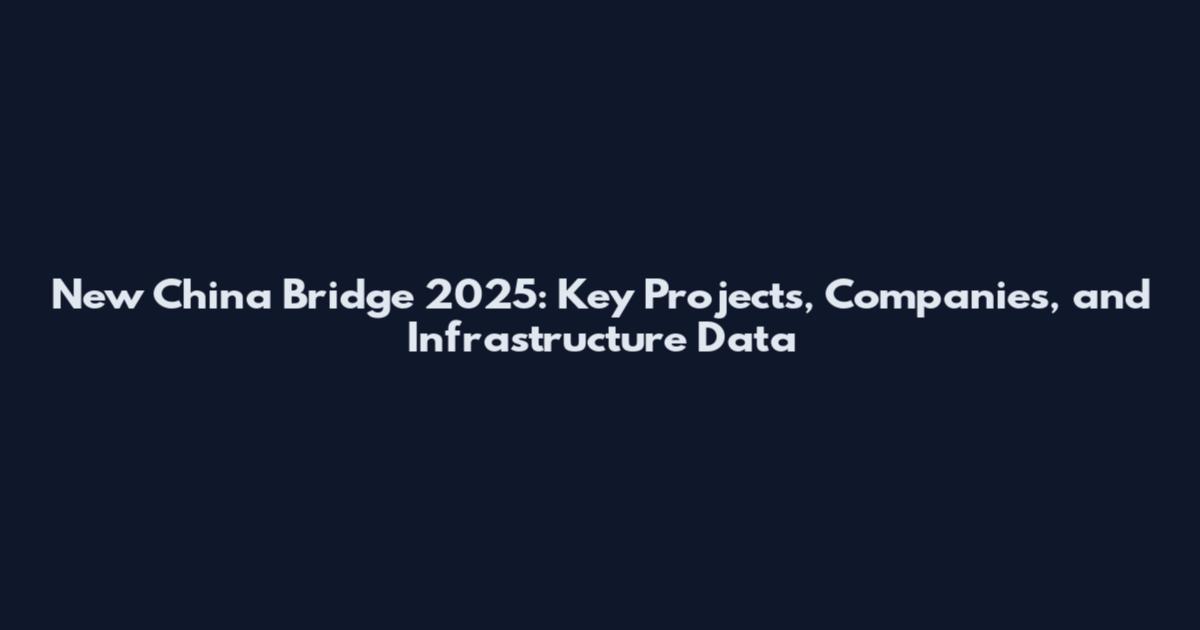 New China Bridge 2025: Key Projects, Companies, and Infrastructure Data