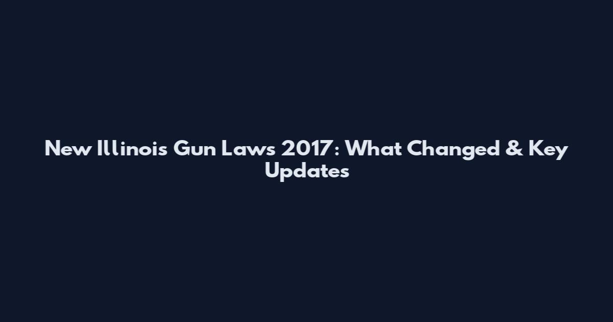 New Illinois Gun Laws 2017: What Changed & Key Updates
