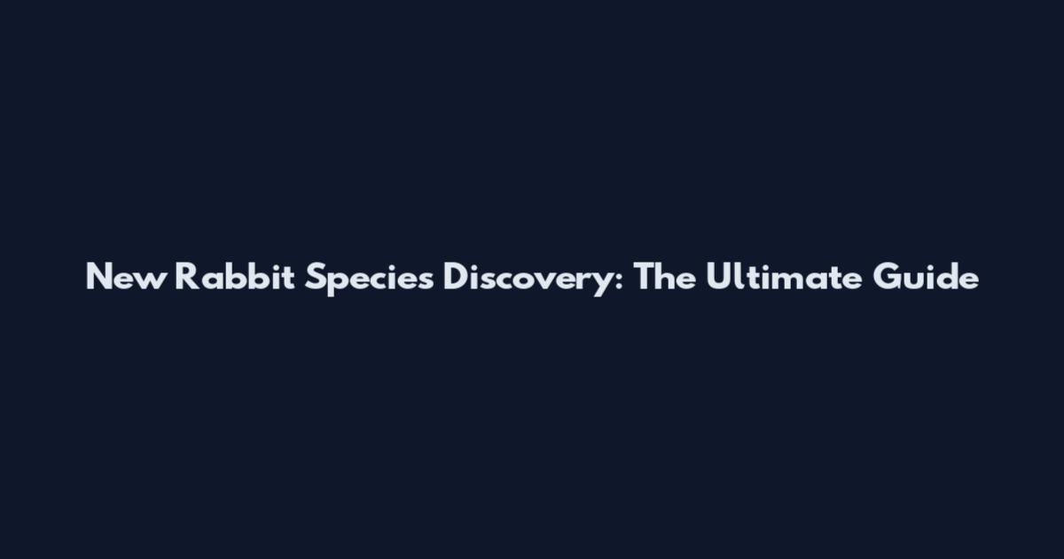 New Rabbit Species Discovery: The Ultimate Guide