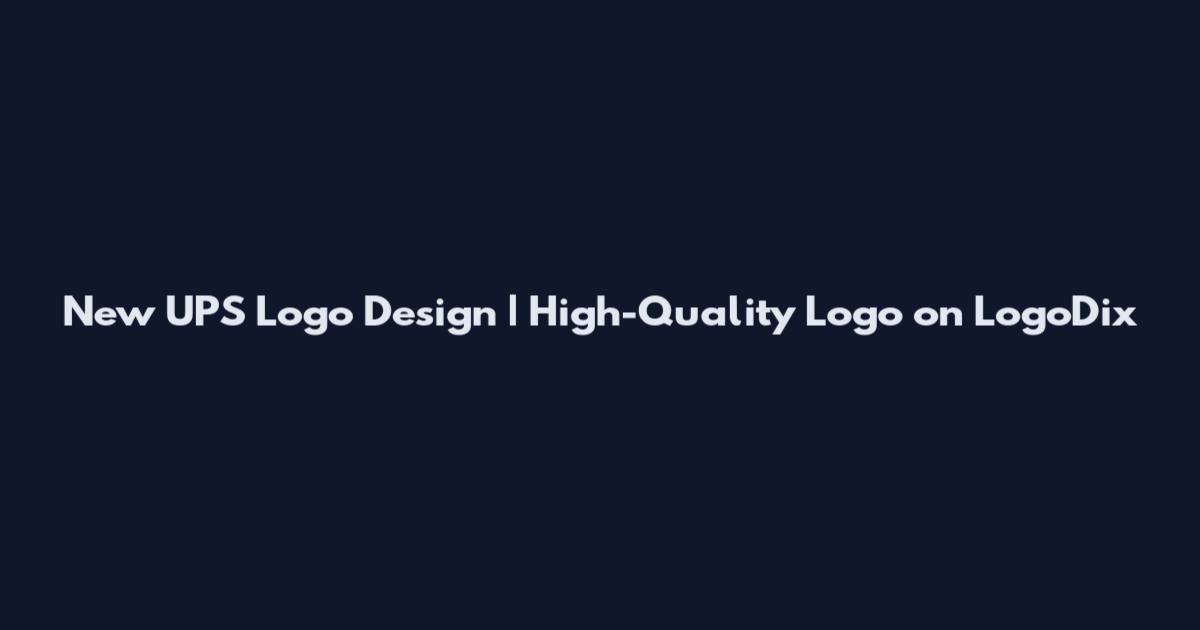 New UPS Logo Design | High-Quality Logo on LogoDix