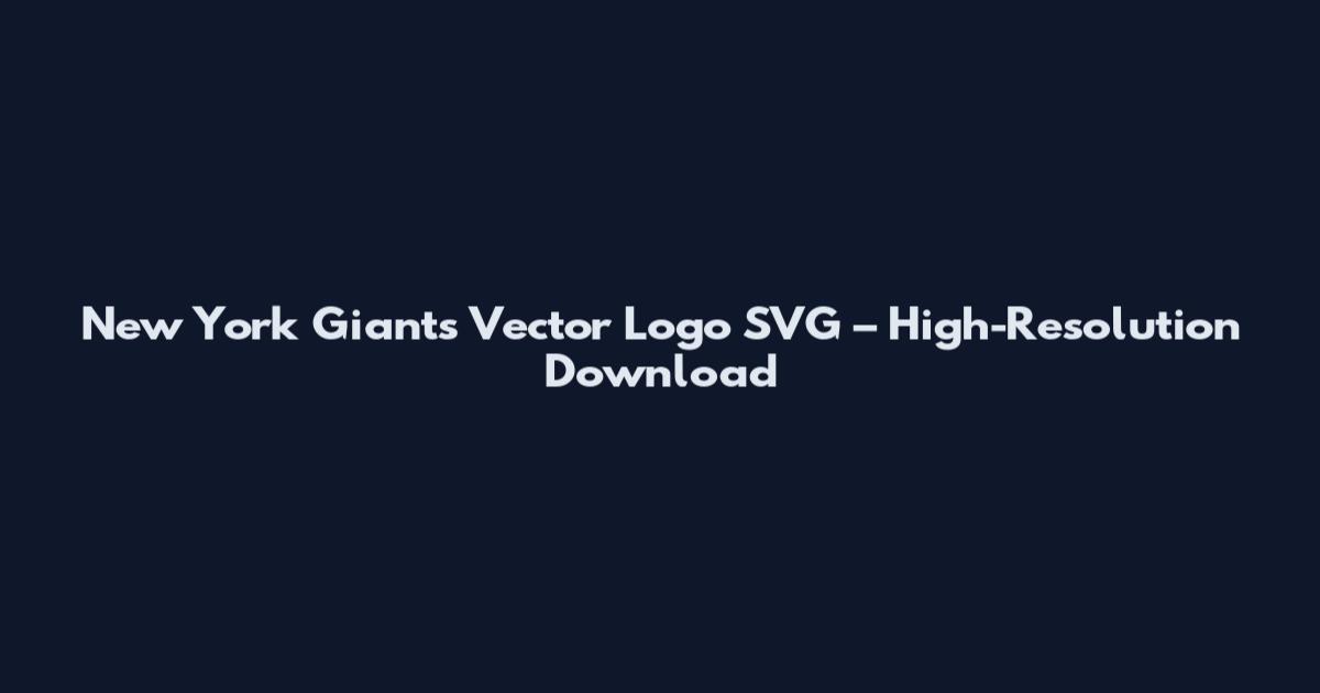 New York Giants Vector Logo SVG – High-Resolution Download