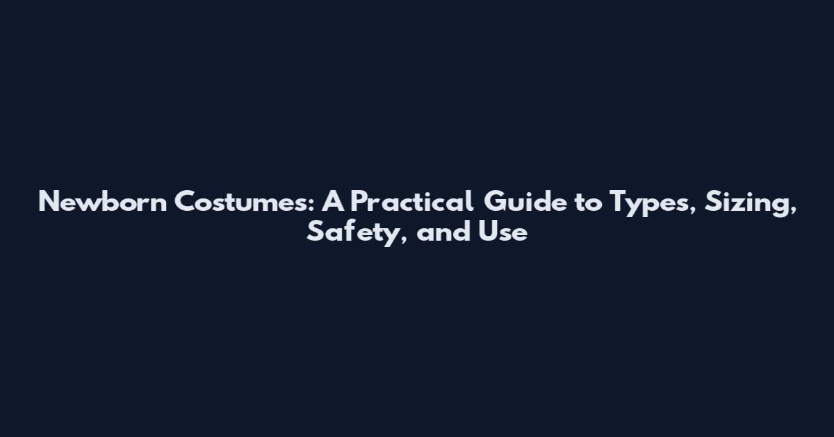 Newborn Costumes: A Practical Guide to Types, Sizing, Safety, and Use