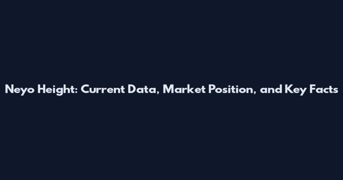 Neyo Height: Current Data, Market Position, and Key Facts