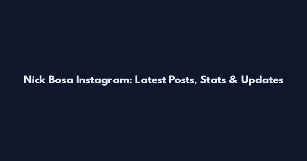 Nick Bosa Instagram: Latest Posts, Stats & Updates