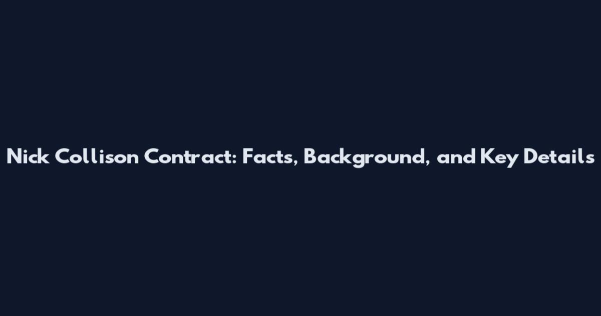 Nick Collison Contract: Facts, Background, and Key Details