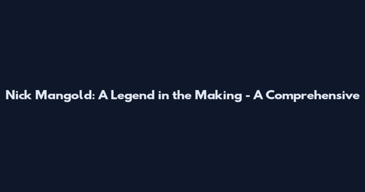 Nick Mangold: A Legend in the Making - A Comprehensive