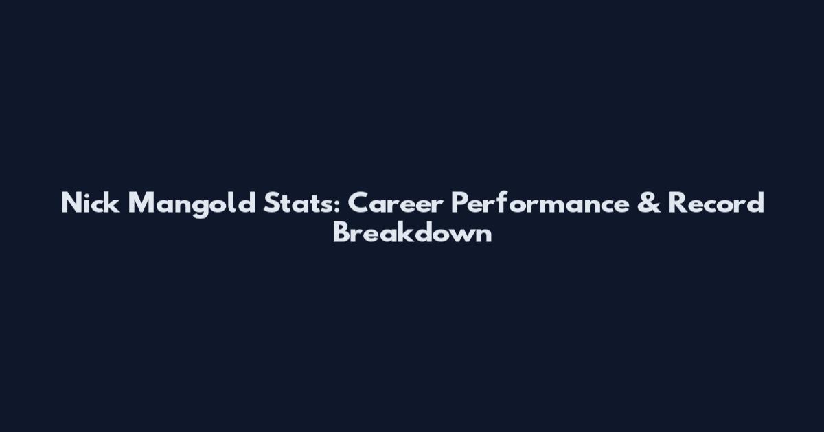 Nick Mangold Stats: Career Performance & Record Breakdown