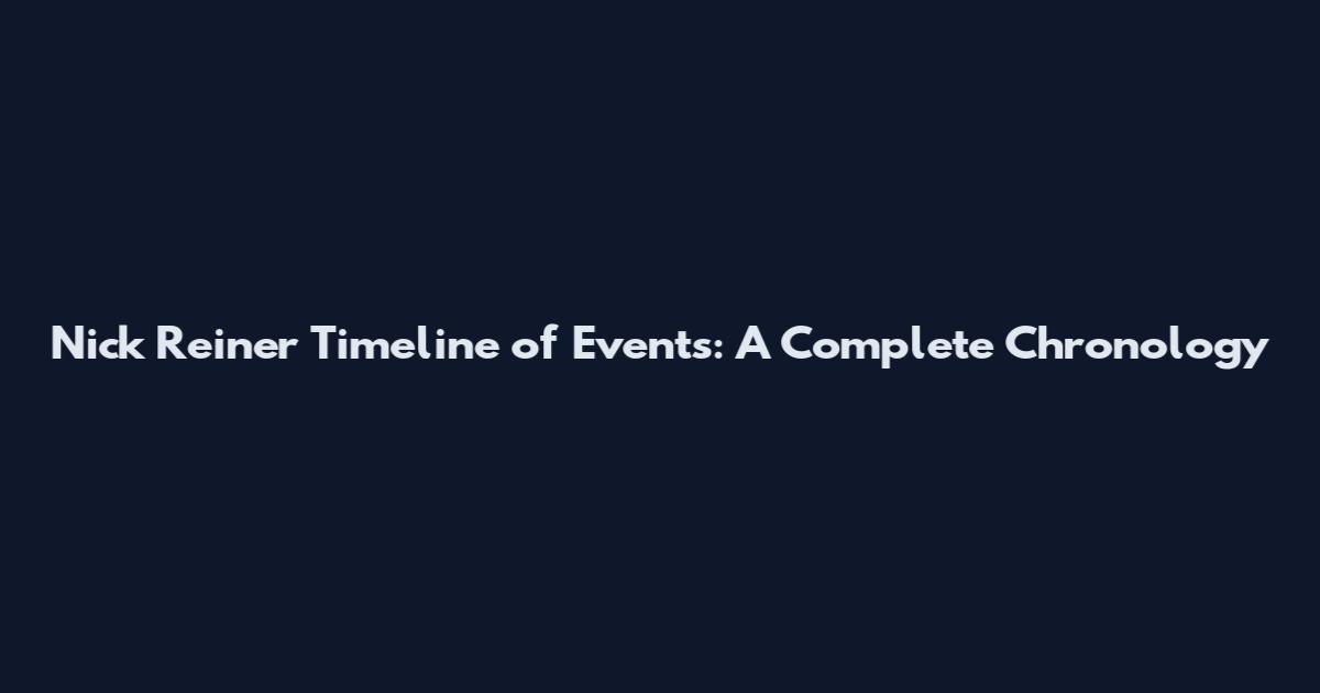 Nick Reiner Timeline of Events: A Complete Chronology