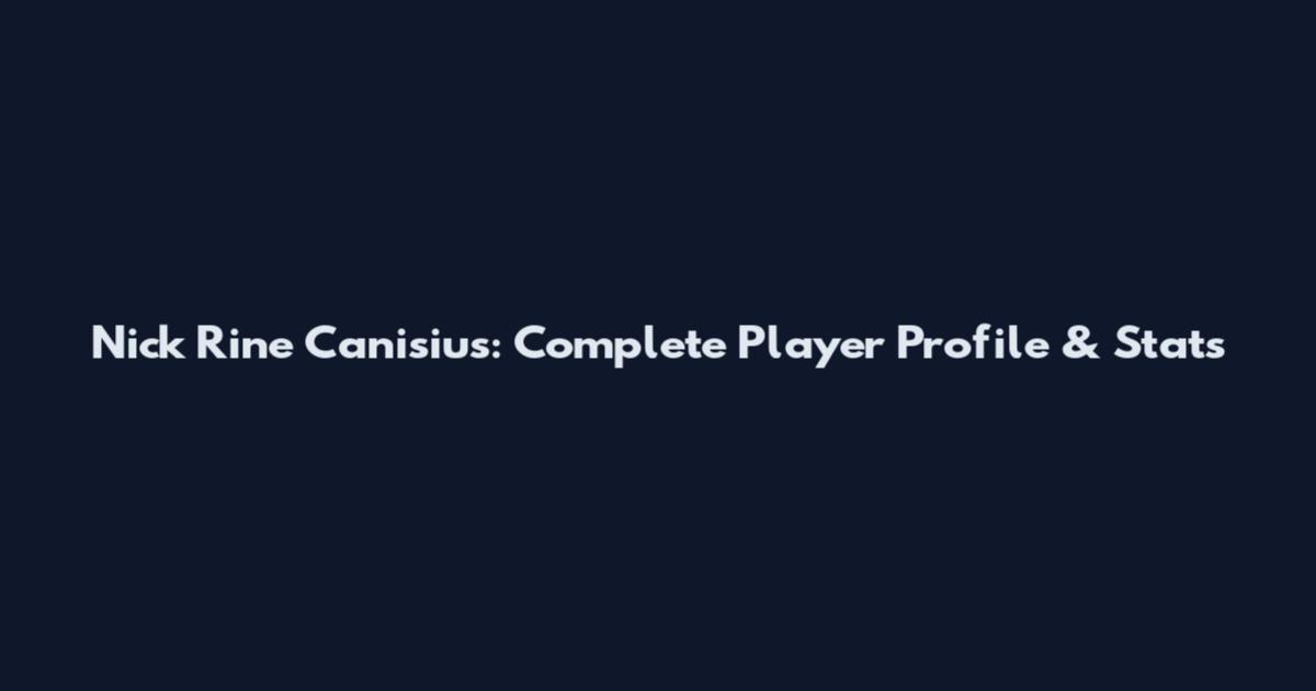 Nick Rine Canisius: Complete Player Profile & Stats
