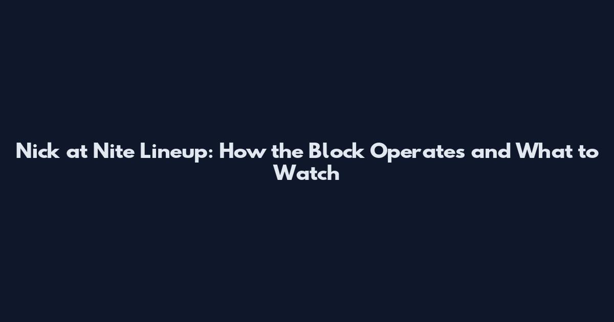 Nick at Nite Lineup: How the Block Operates and What to Watch
