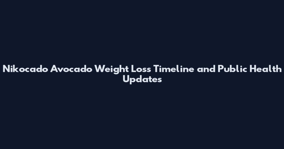Nikocado Avocado Weight Loss Timeline and Public Health Updates