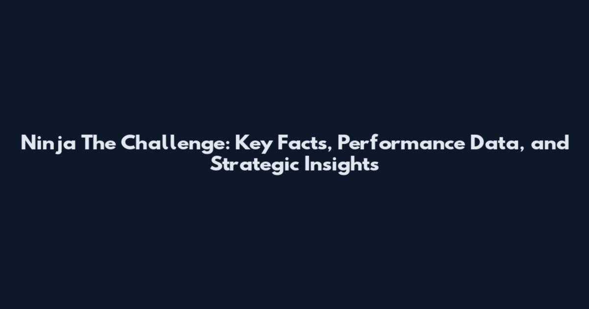 Ninja The Challenge: Key Facts, Performance Data, and Strategic Insights