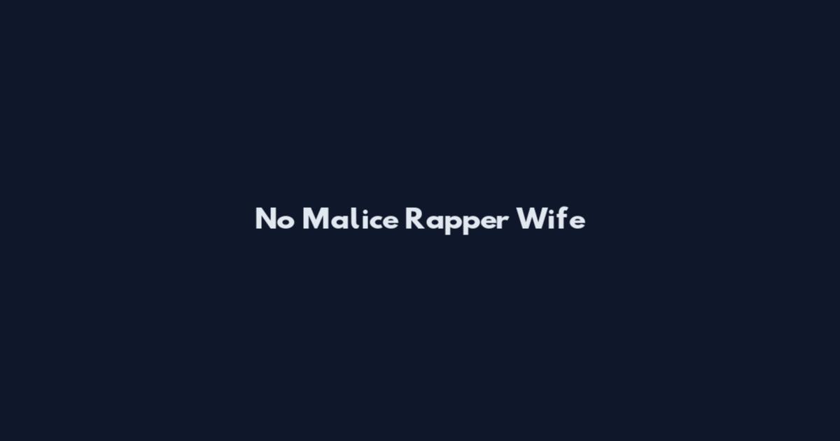 No Malice Rapper Wife