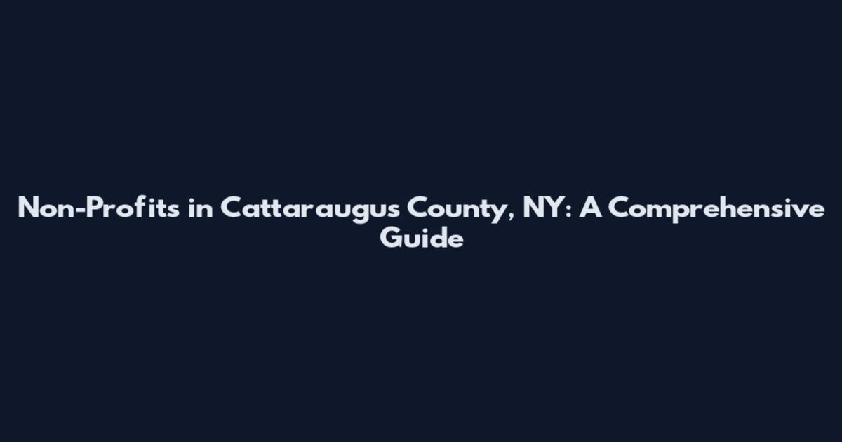 Non-Profits in Cattaraugus County, NY: A Comprehensive Guide