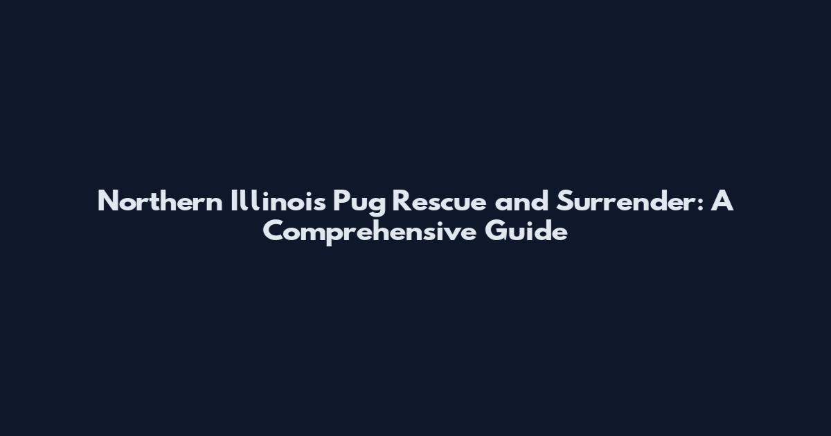 Northern Illinois Pug Rescue and Surrender: A Comprehensive Guide