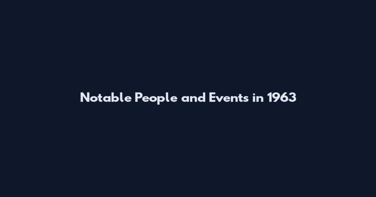 Notable People and Events in 1963
