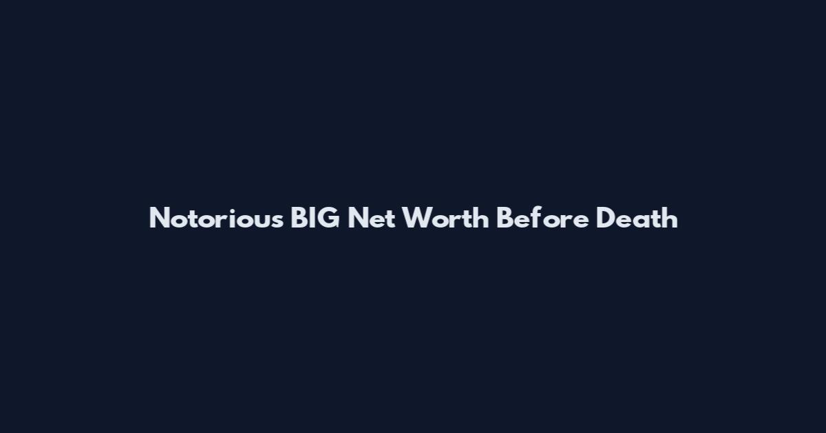 Notorious BIG Net Worth Before Death