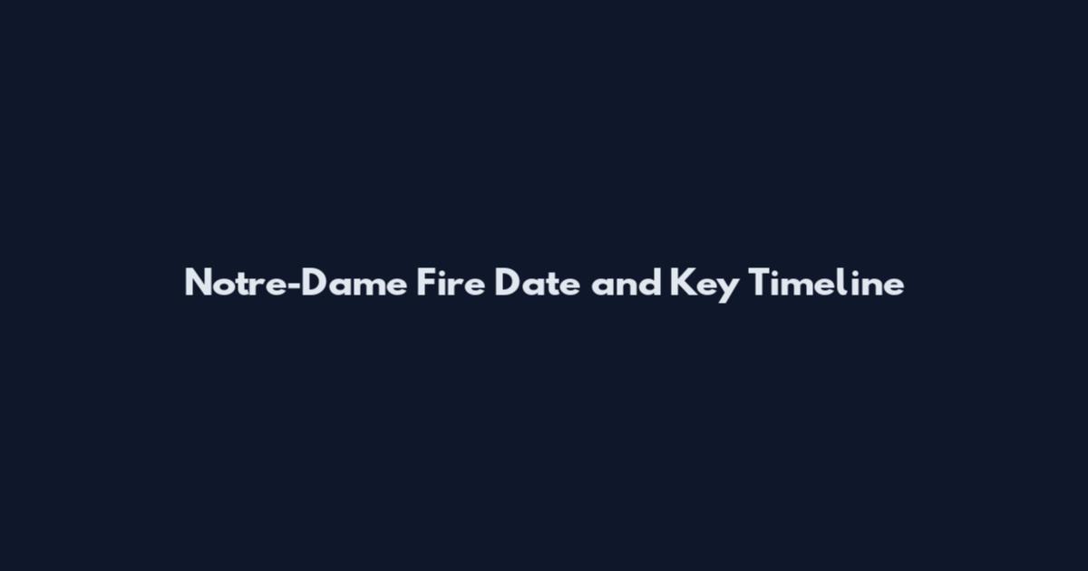 Notre-Dame Fire Date and Key Timeline