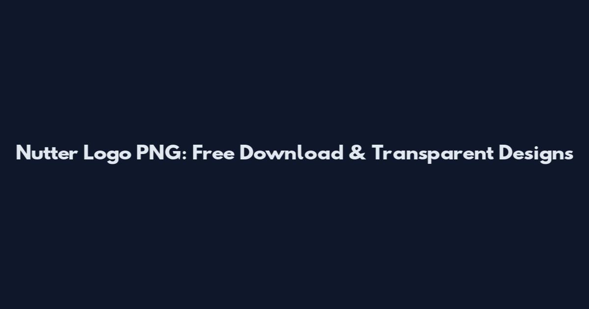 Nutter Logo PNG: Free Download & Transparent Designs