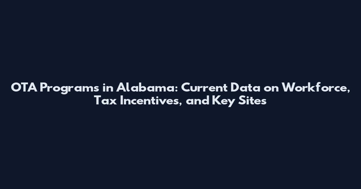 OTA Programs in Alabama: Current Data on Workforce, Tax Incentives, and Key Sites