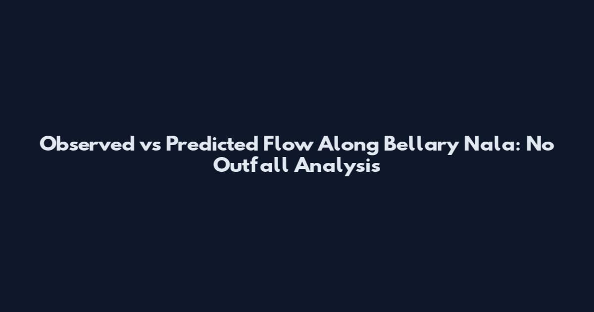 Observed vs Predicted Flow Along Bellary Nala: No Outfall Analysis