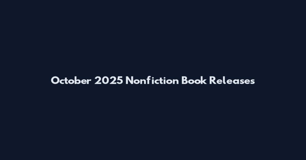 October 2025 Nonfiction Book Releases