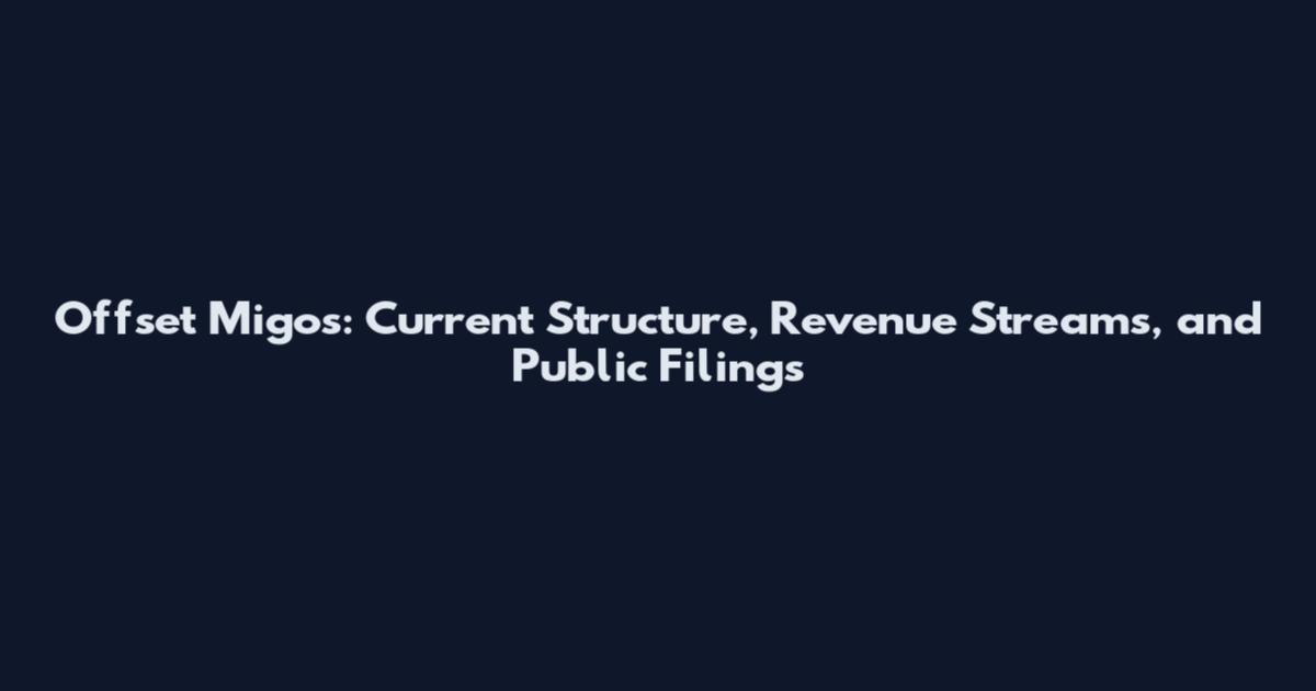 Offset Migos: Current Structure, Revenue Streams, and Public Filings