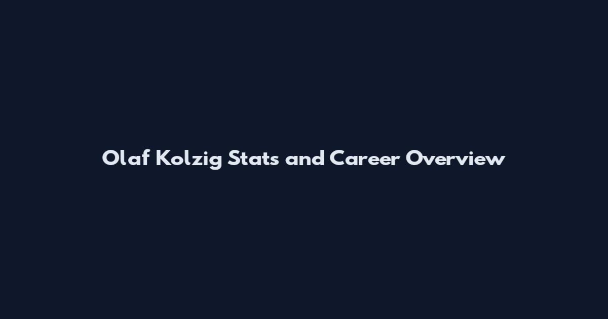 Olaf Kolzig Stats and Career Overview