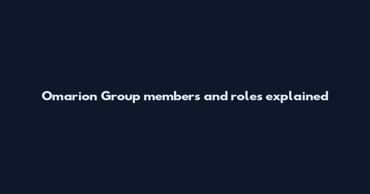 Omarion Group members and roles explained