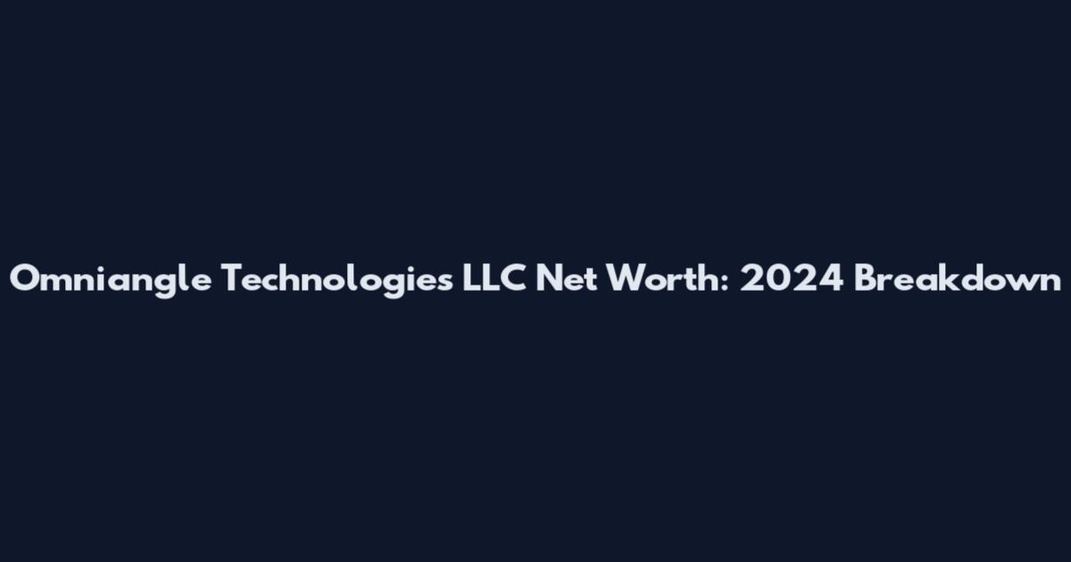 Omniangle Technologies LLC Net Worth: 2024 Breakdown