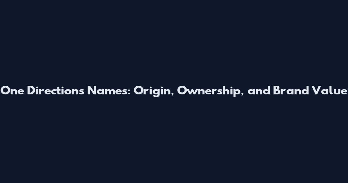 One Direction's Names: Origin, Ownership, and Brand Value