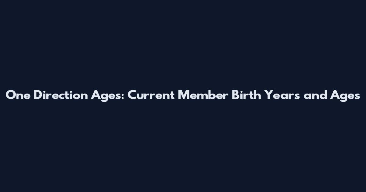 One Direction Ages: Current Member Birth Years and Ages