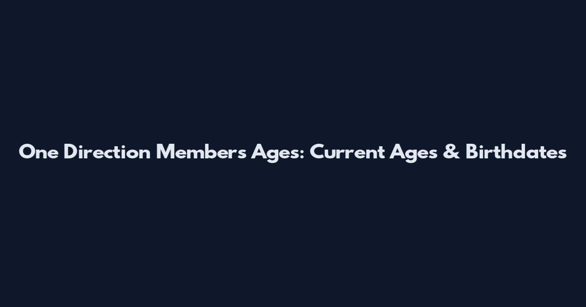 One Direction Members' Ages: Current Ages & Birthdates