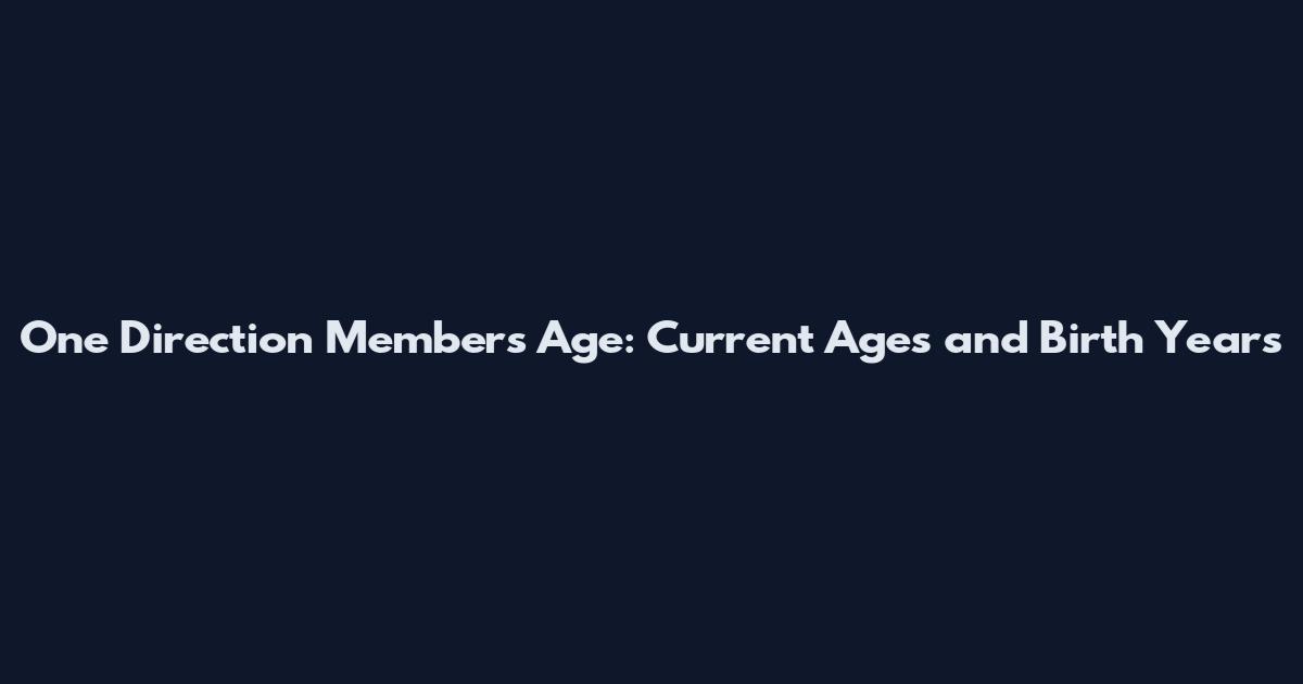 One Direction Members Age: Current Ages and Birth Years